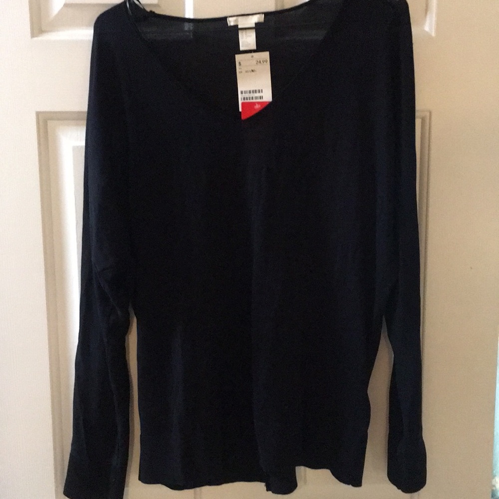 H&M sheer black tunic top new with tags!